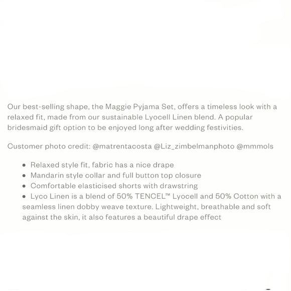 PIYAMA Maggie Pajama Set - Lyocell Linen - Bluebell L - Picture 7 of 8